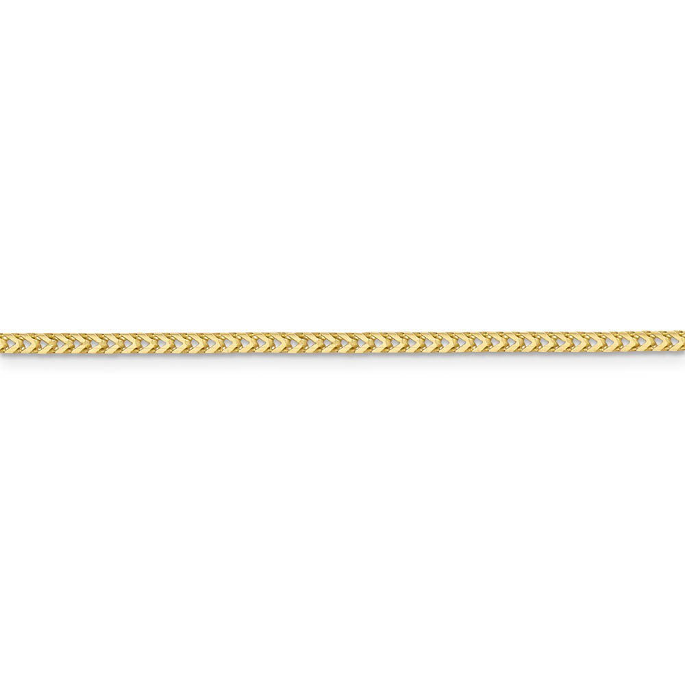 Alternate view of the 2mm 10k Yellow Gold Solid Franco Chain Bracelet by The Black Bow Jewelry Co.