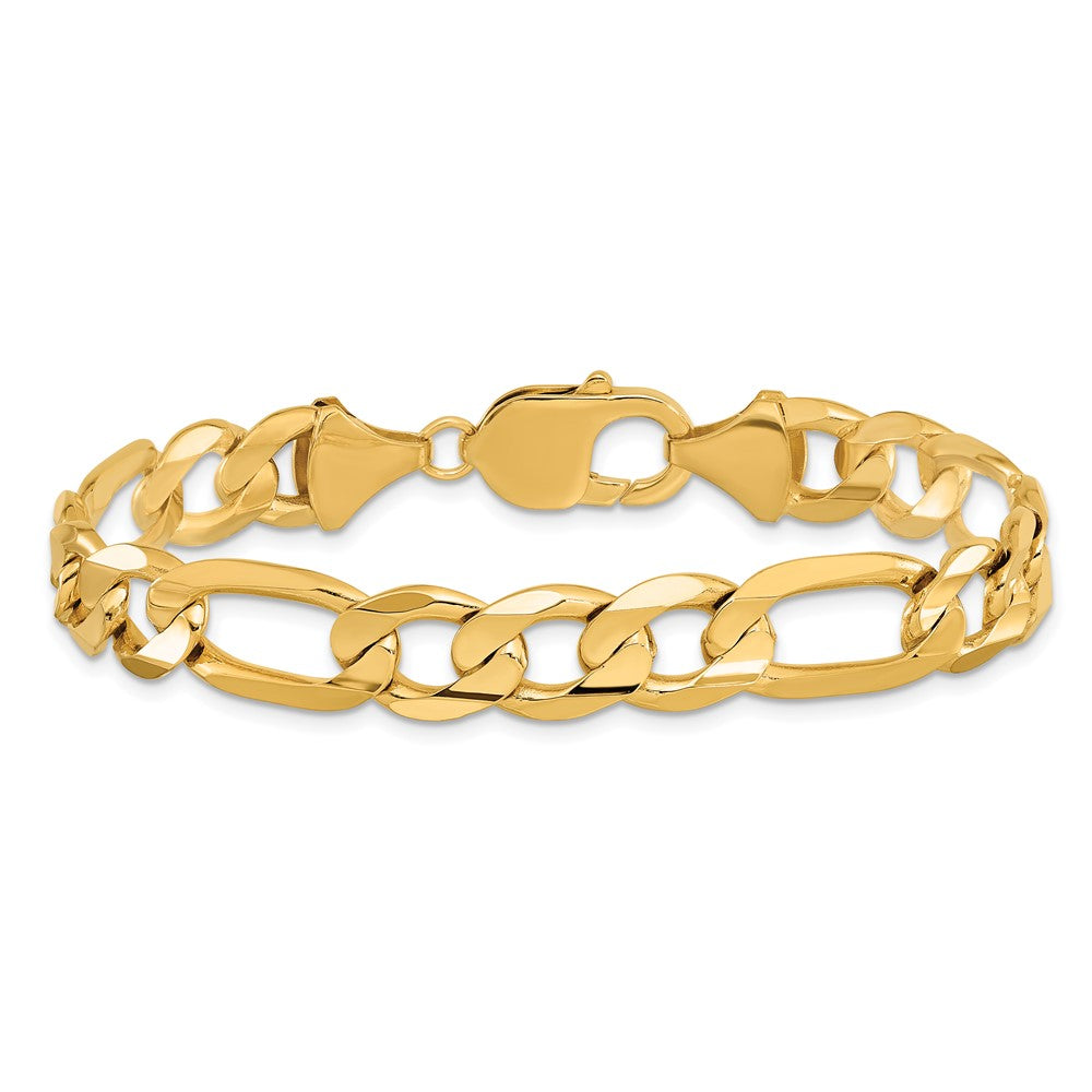 Alternate view of the Men&#39;s 10mm 10k Yellow Gold Solid Concave Figaro Chain Bracelet by The Black Bow Jewelry Co.