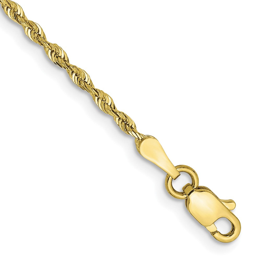 1.85mm 10k Yellow Gold D/C Quadruple Rope Chain Bracelet, Item B15540 by The Black Bow Jewelry Co.