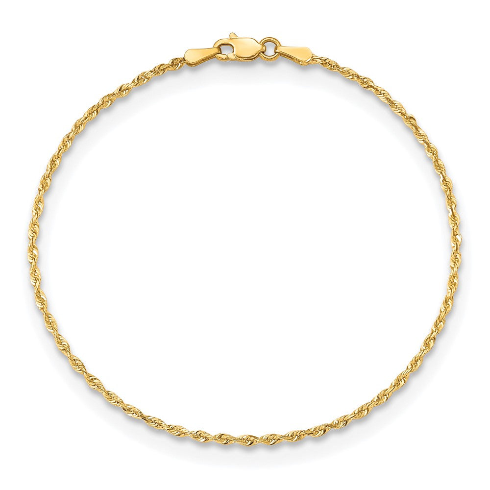 Alternate view of the 1.85mm 10k Yellow Gold D/C Quadruple Rope Chain Bracelet by The Black Bow Jewelry Co.