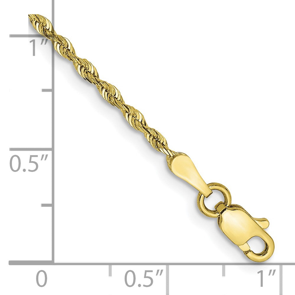 Alternate view of the 1.85mm 10k Yellow Gold D/C Quadruple Rope Chain Bracelet by The Black Bow Jewelry Co.