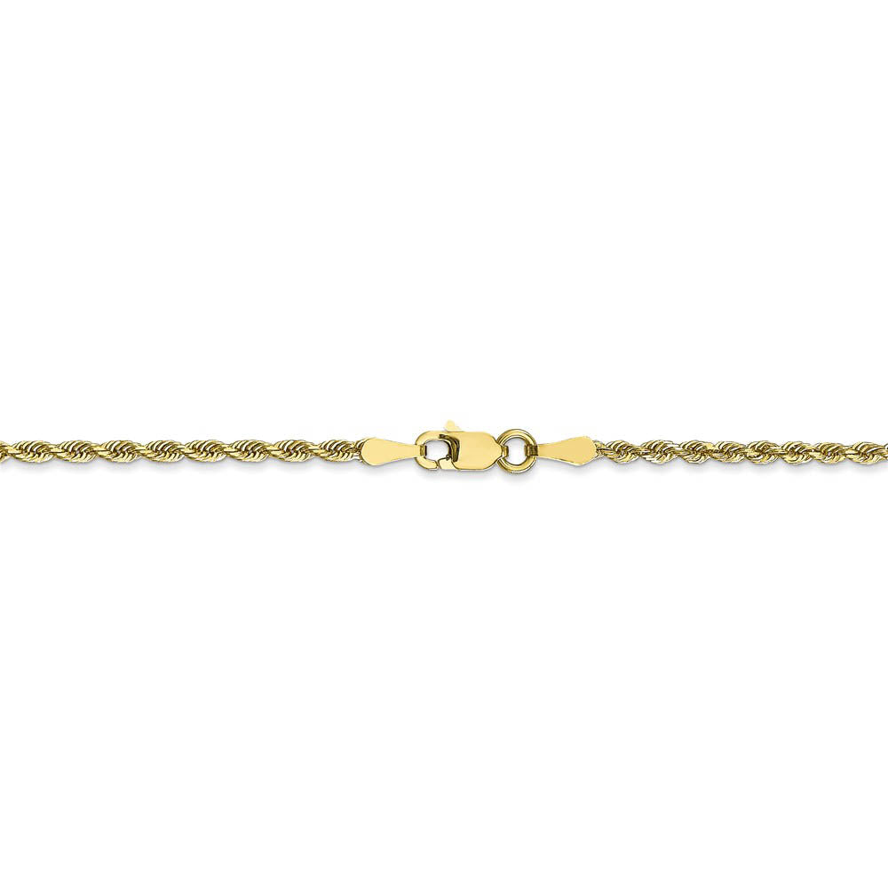 Alternate view of the 2mm 10k Yellow Gold D/C Quadruple Rope Chain Bracelet by The Black Bow Jewelry Co.