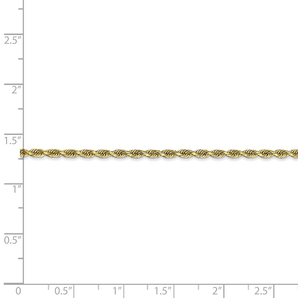 Alternate view of the 2.25mm 10k Yellow Gold D/C Quadruple Rope Chain Bracelet by The Black Bow Jewelry Co.