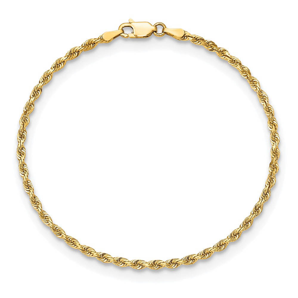 Alternate view of the 2.75mm 10k Yellow Gold D/C Quadruple Rope Chain Bracelet by The Black Bow Jewelry Co.