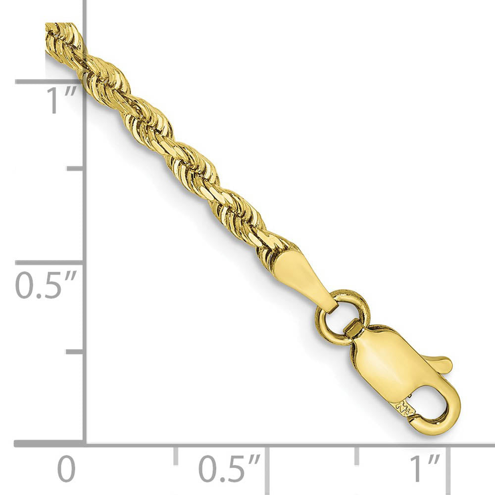Alternate view of the 2.75mm 10k Yellow Gold D/C Quadruple Rope Chain Bracelet by The Black Bow Jewelry Co.