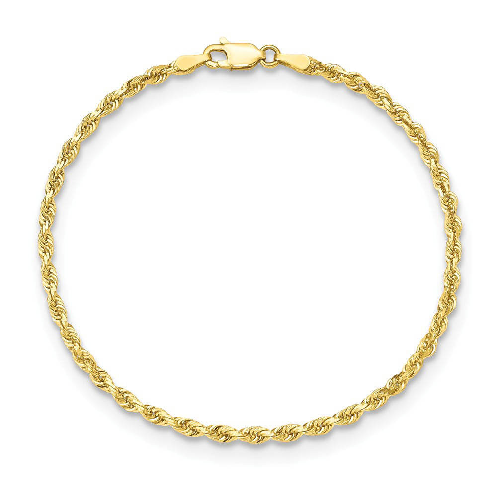 Alternate view of the 3mm 10k Yellow Gold D/C Quadruple Rope Chain Bracelet by The Black Bow Jewelry Co.