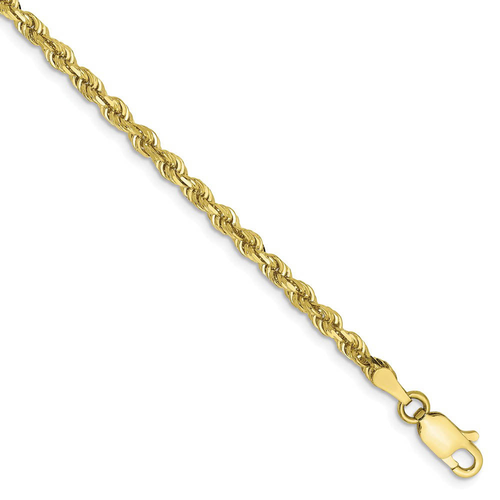 Alternate view of the 3mm 10k Yellow Gold D/C Quadruple Rope Chain Bracelet by The Black Bow Jewelry Co.