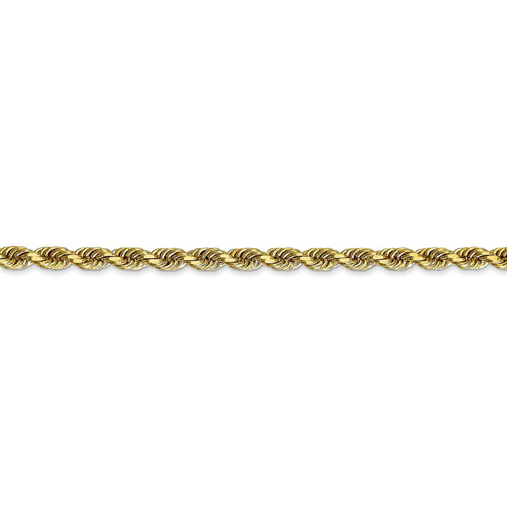 Alternate view of the 3.25mm 10k Yellow Gold D/C Quadruple Rope Chain Bracelet by The Black Bow Jewelry Co.