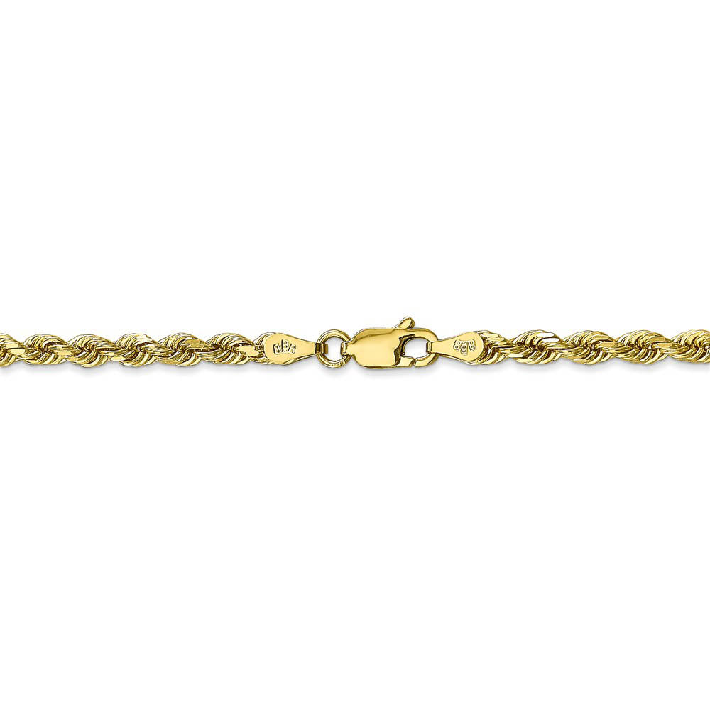 Alternate view of the 3.25mm 10k Yellow Gold D/C Quadruple Rope Chain Bracelet by The Black Bow Jewelry Co.