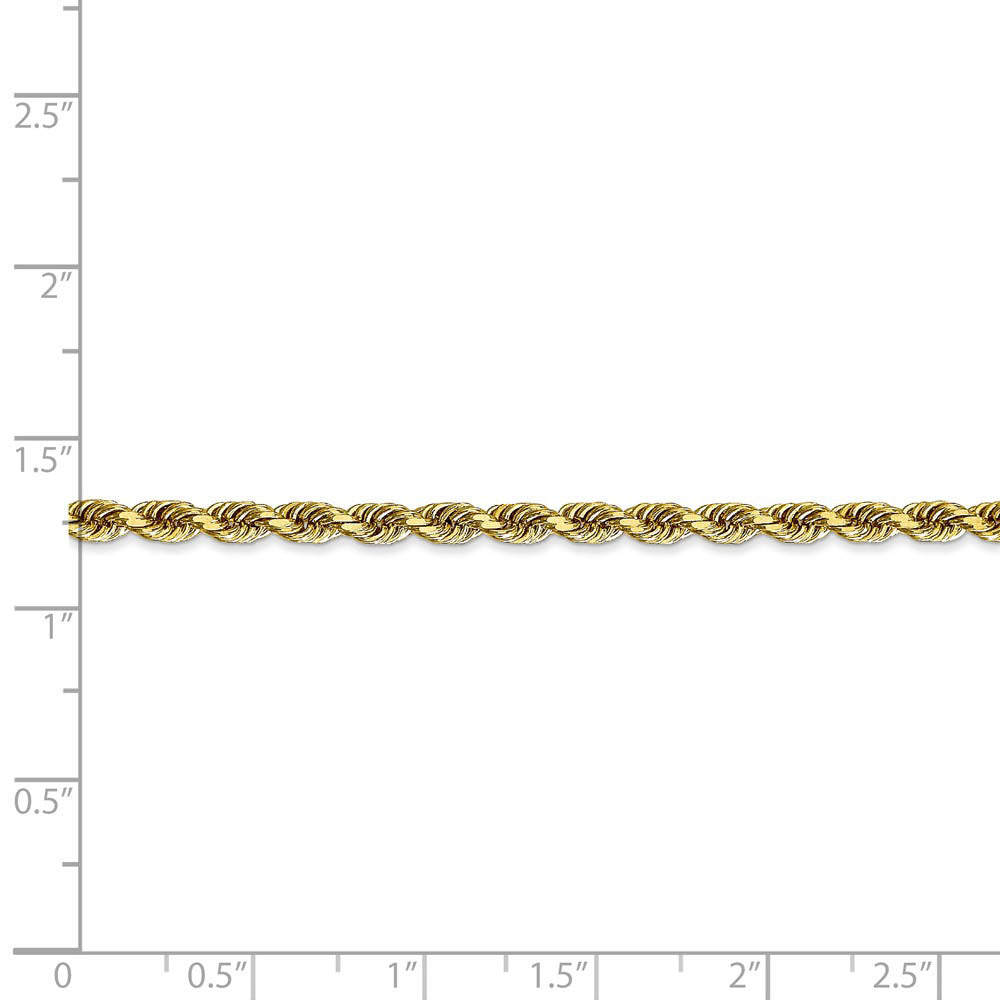 Alternate view of the 3.25mm 10k Yellow Gold D/C Quadruple Rope Chain Bracelet by The Black Bow Jewelry Co.