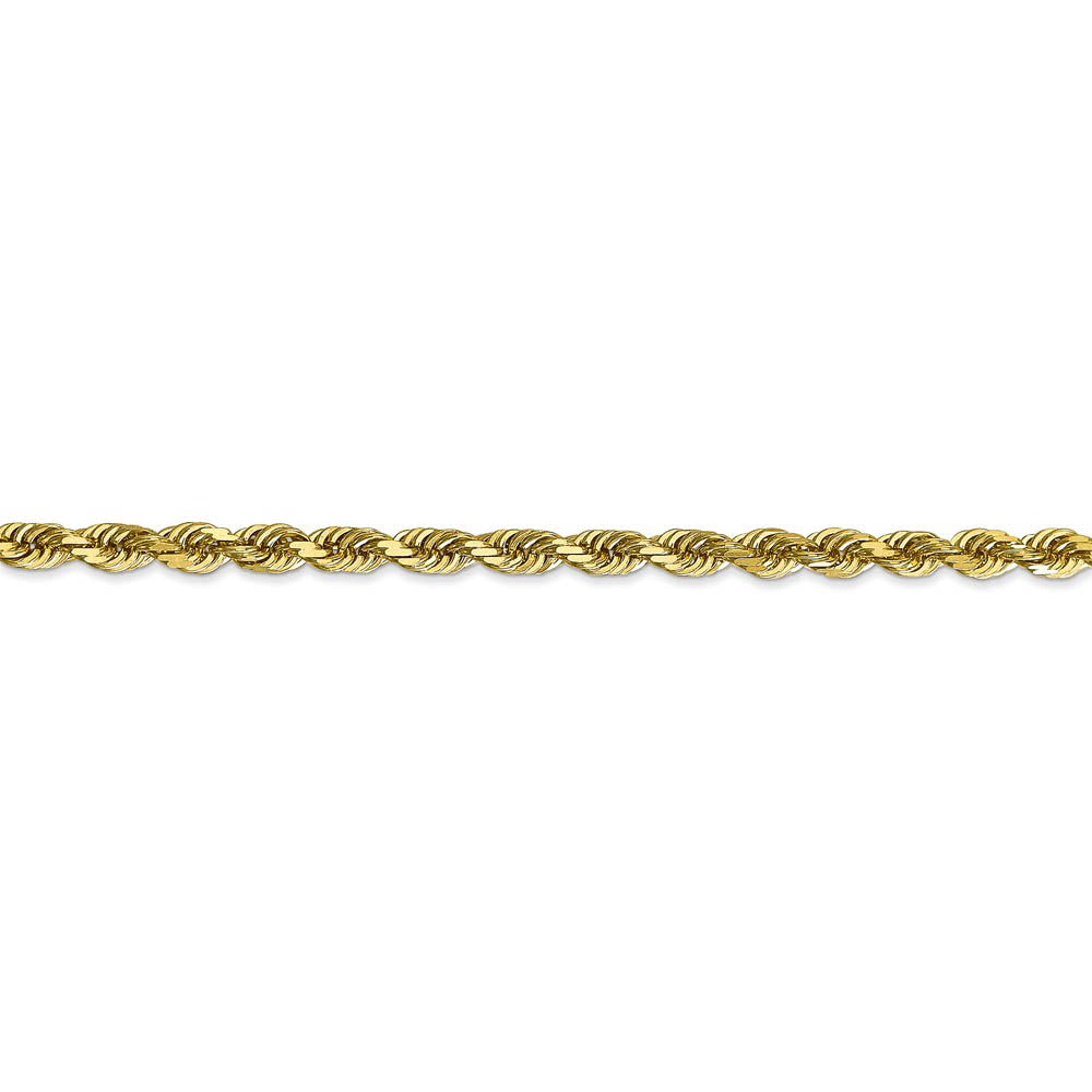Alternate view of the 4mm 10k Yellow Gold D/C Quadruple Rope Chain Bracelet by The Black Bow Jewelry Co.