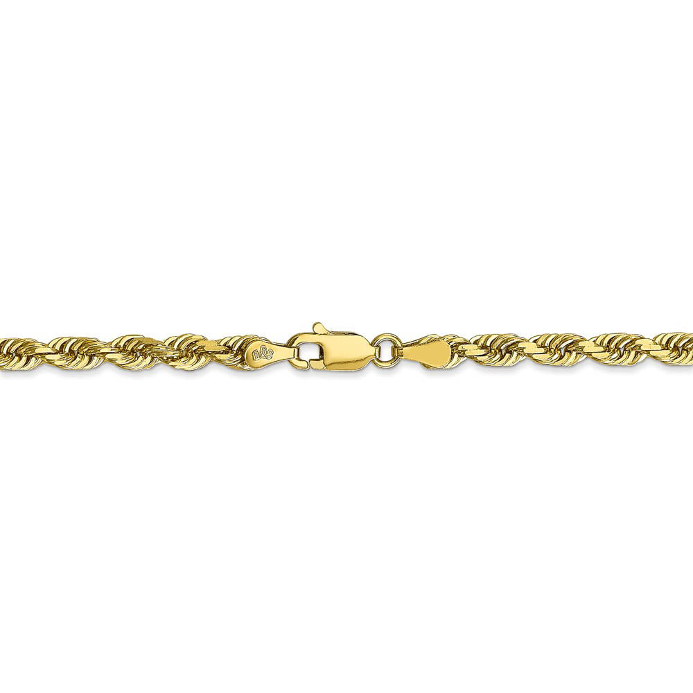 Alternate view of the 4mm 10k Yellow Gold D/C Quadruple Rope Chain Bracelet by The Black Bow Jewelry Co.
