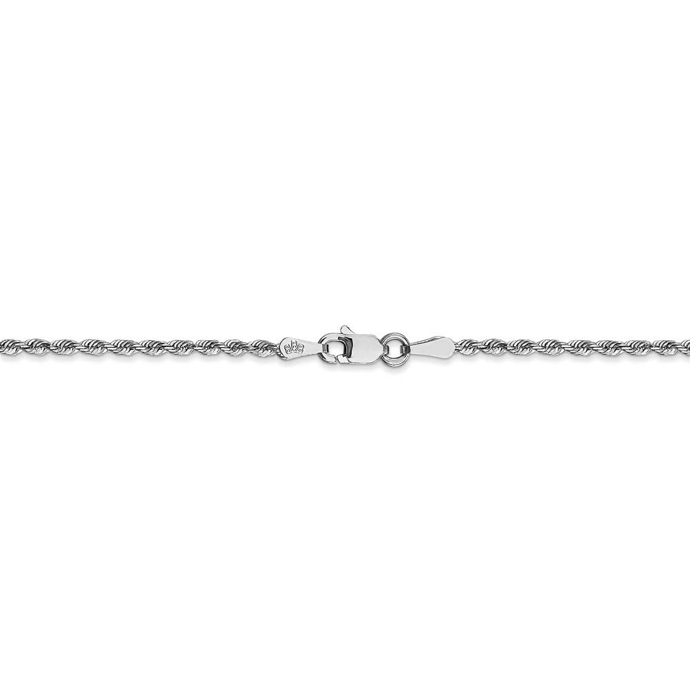 Alternate view of the 1.85mm 10k White Gold D/C Quadruple Rope Chain Bracelet by The Black Bow Jewelry Co.