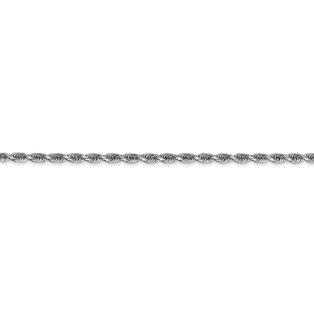 Alternate view of the 2.25mm 10k White Gold D/C Quadruple Rope Chain Bracelet by The Black Bow Jewelry Co.