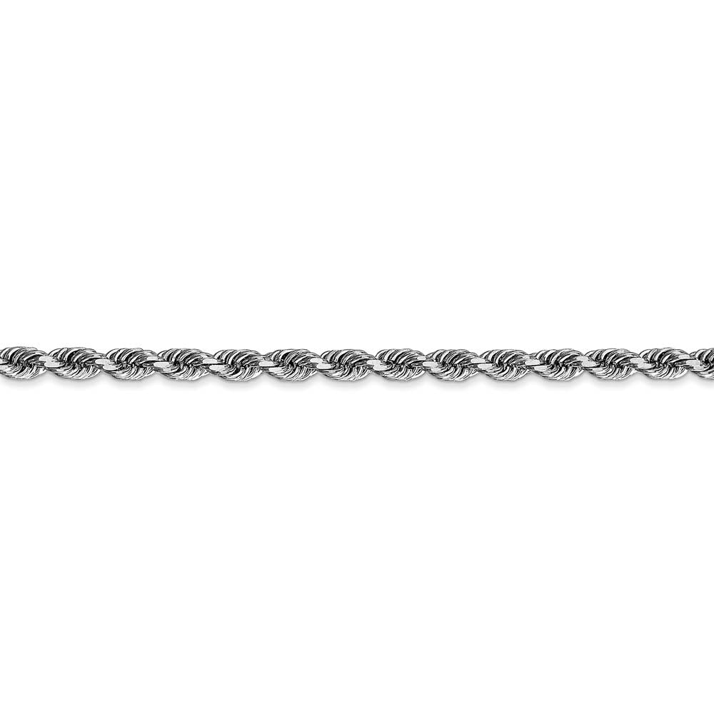 Alternate view of the 3.25mm 10k White Gold D/C Quadruple Rope Chain Bracelet by The Black Bow Jewelry Co.