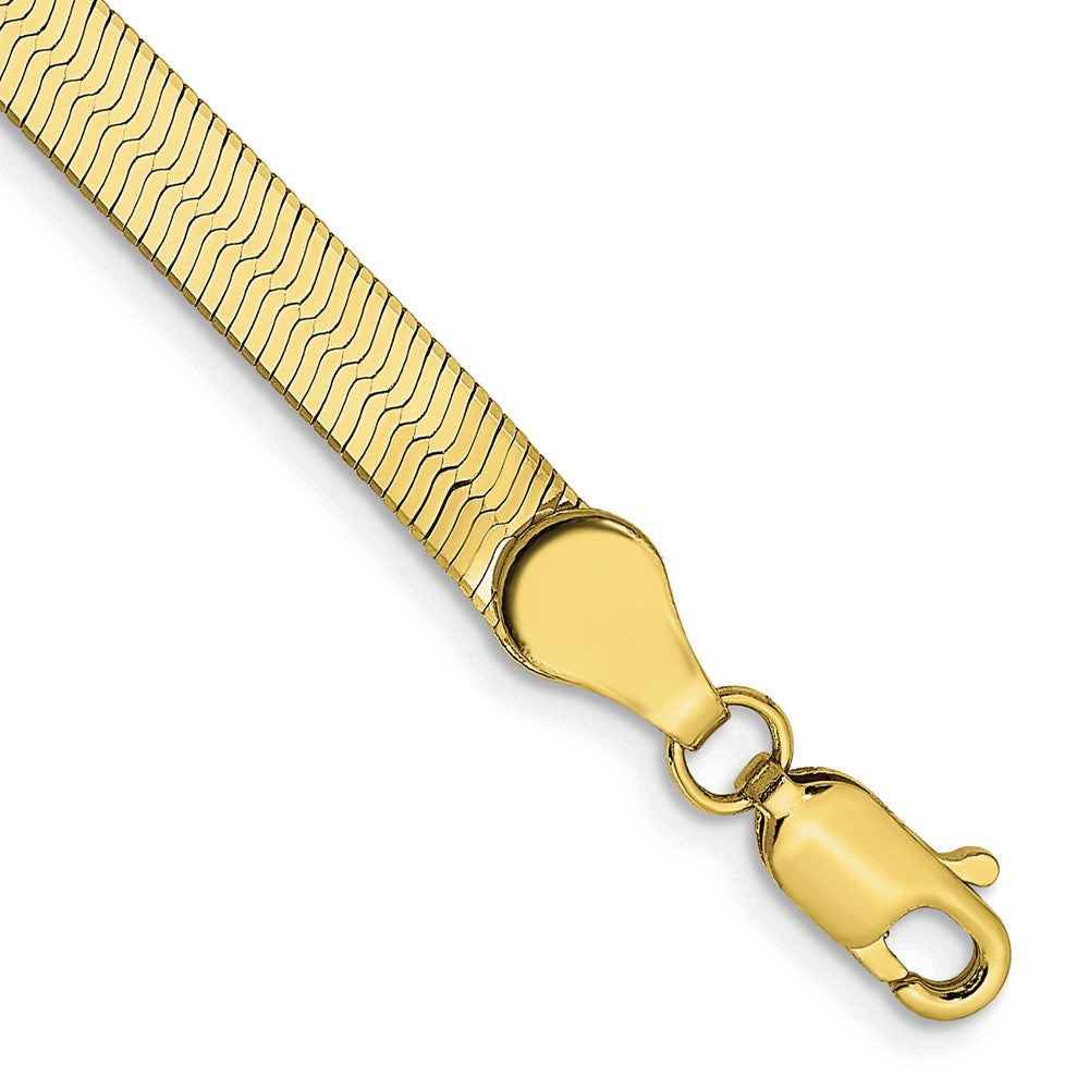 4mm 10k Yellow Gold Solid Herringbone Chain Bracelet, Item B15566 by The Black Bow Jewelry Co.