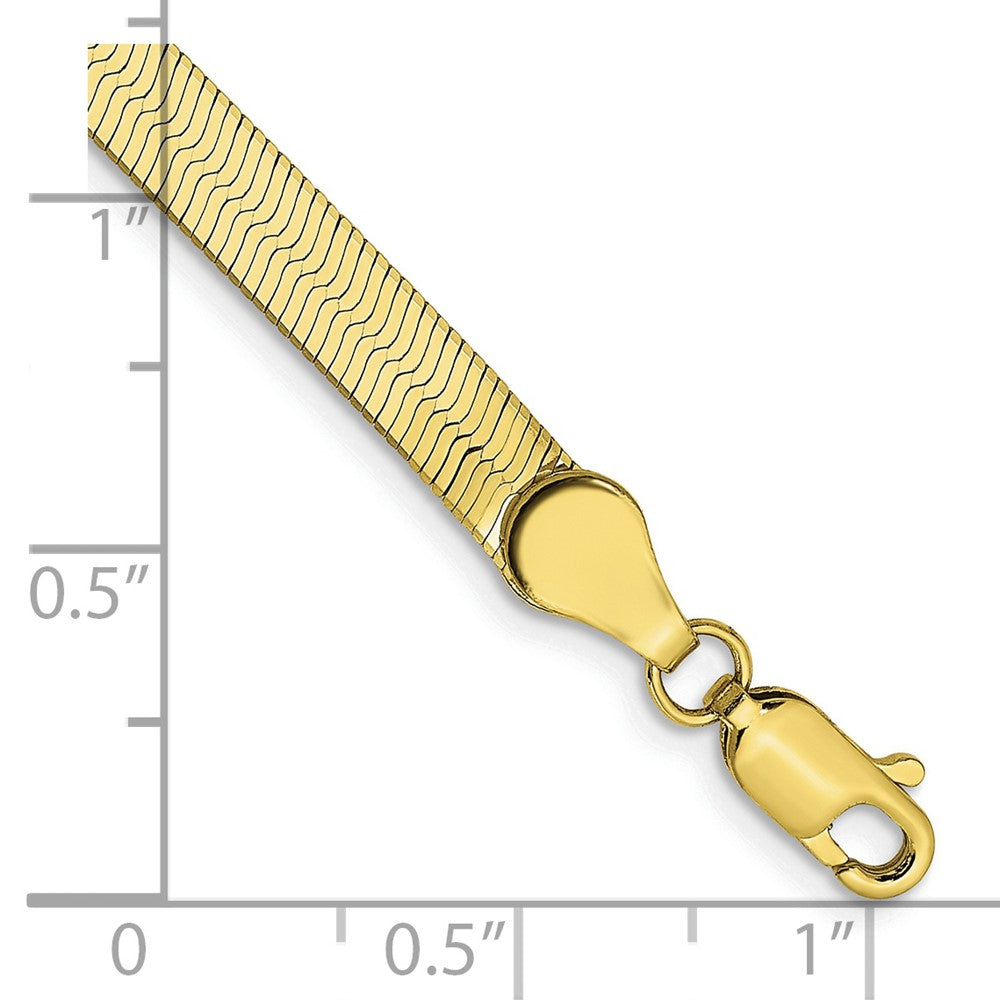 Alternate view of the 4mm 10k Yellow Gold Solid Herringbone Chain Bracelet by The Black Bow Jewelry Co.