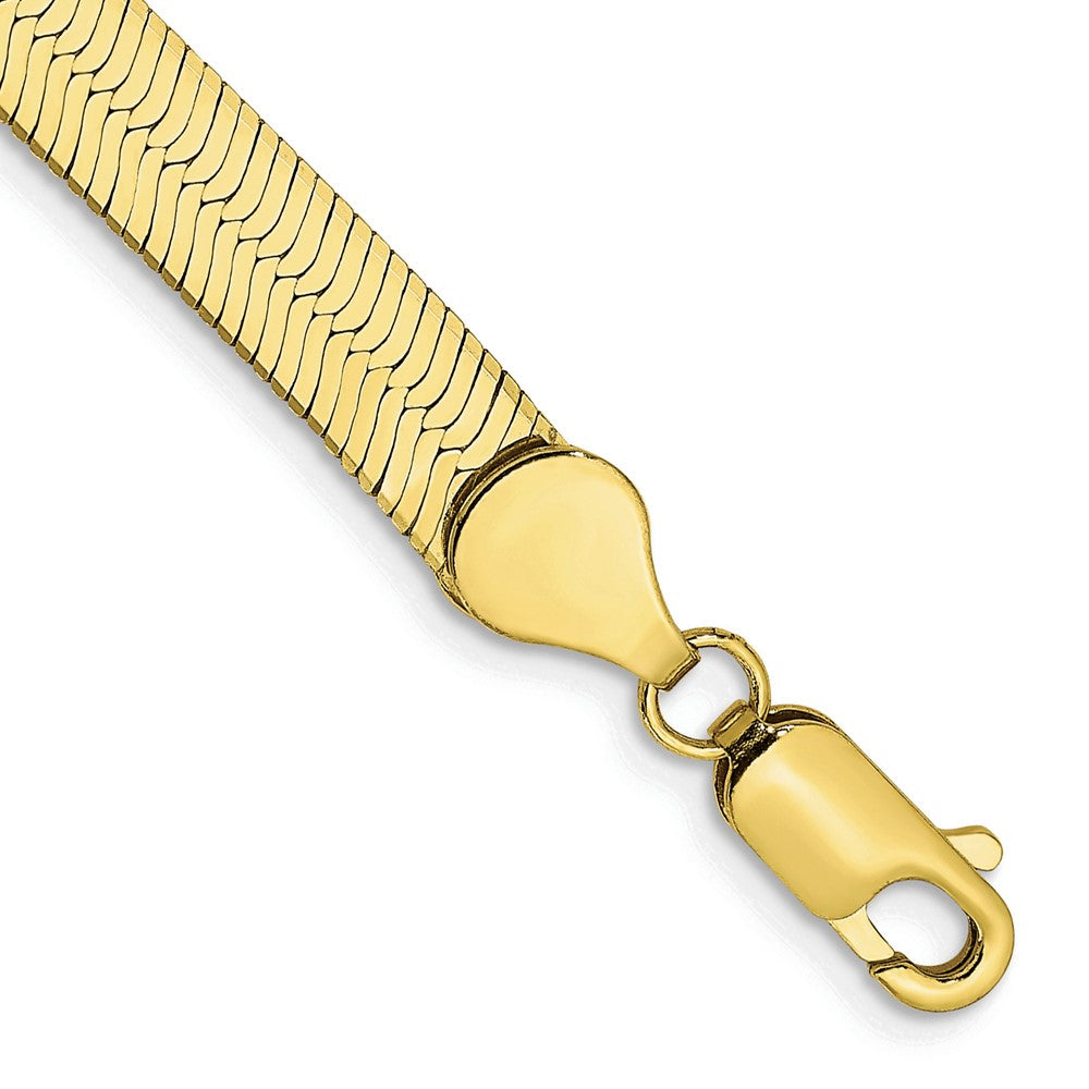 5.5mm 10k Yellow Gold Solid Herringbone Chain Bracelet, Item B15568 by The Black Bow Jewelry Co.