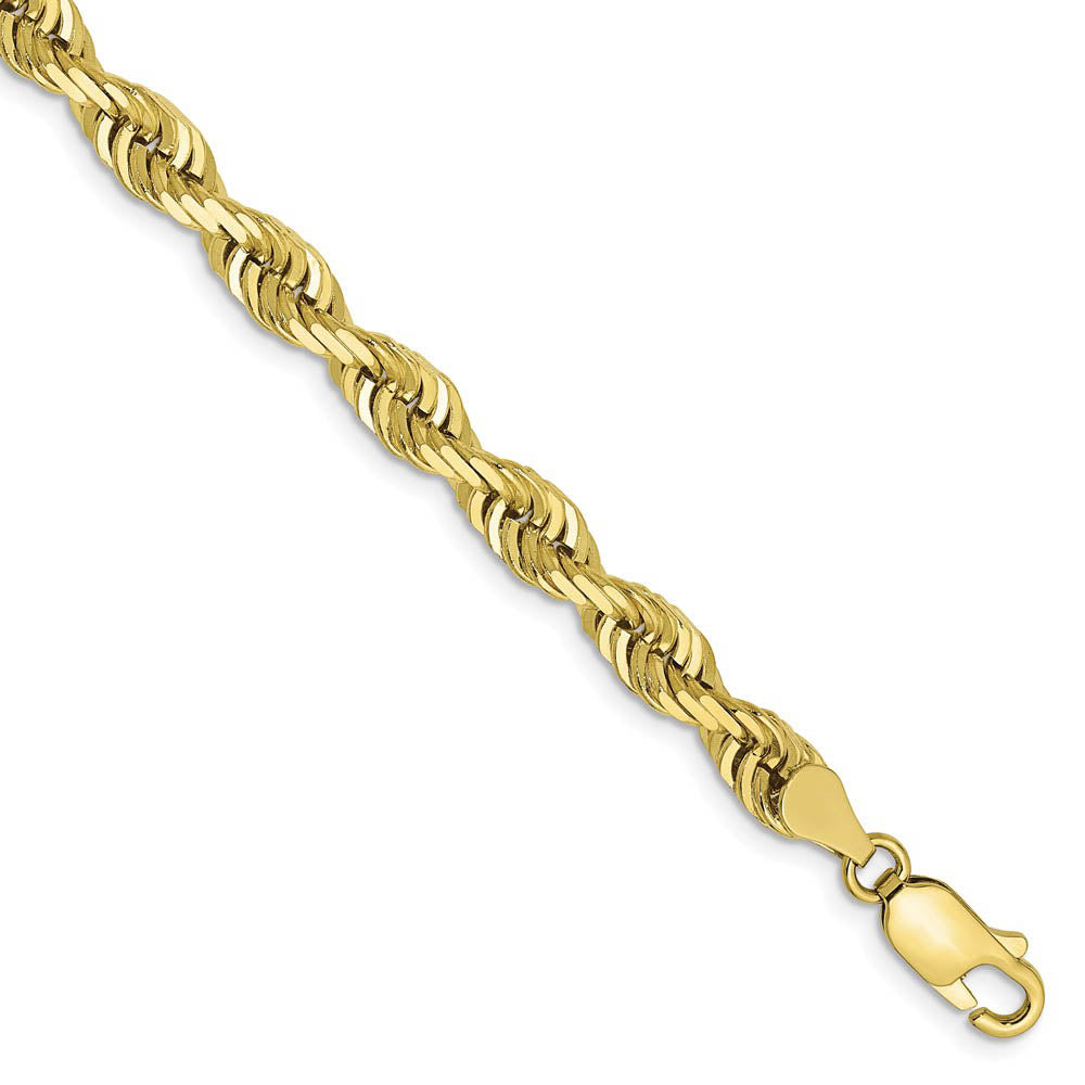 5mm 10k Yellow Gold D/C Quadruple Rope Chain Bracelet, 8 Inch, Item B15572 by The Black Bow Jewelry Co.