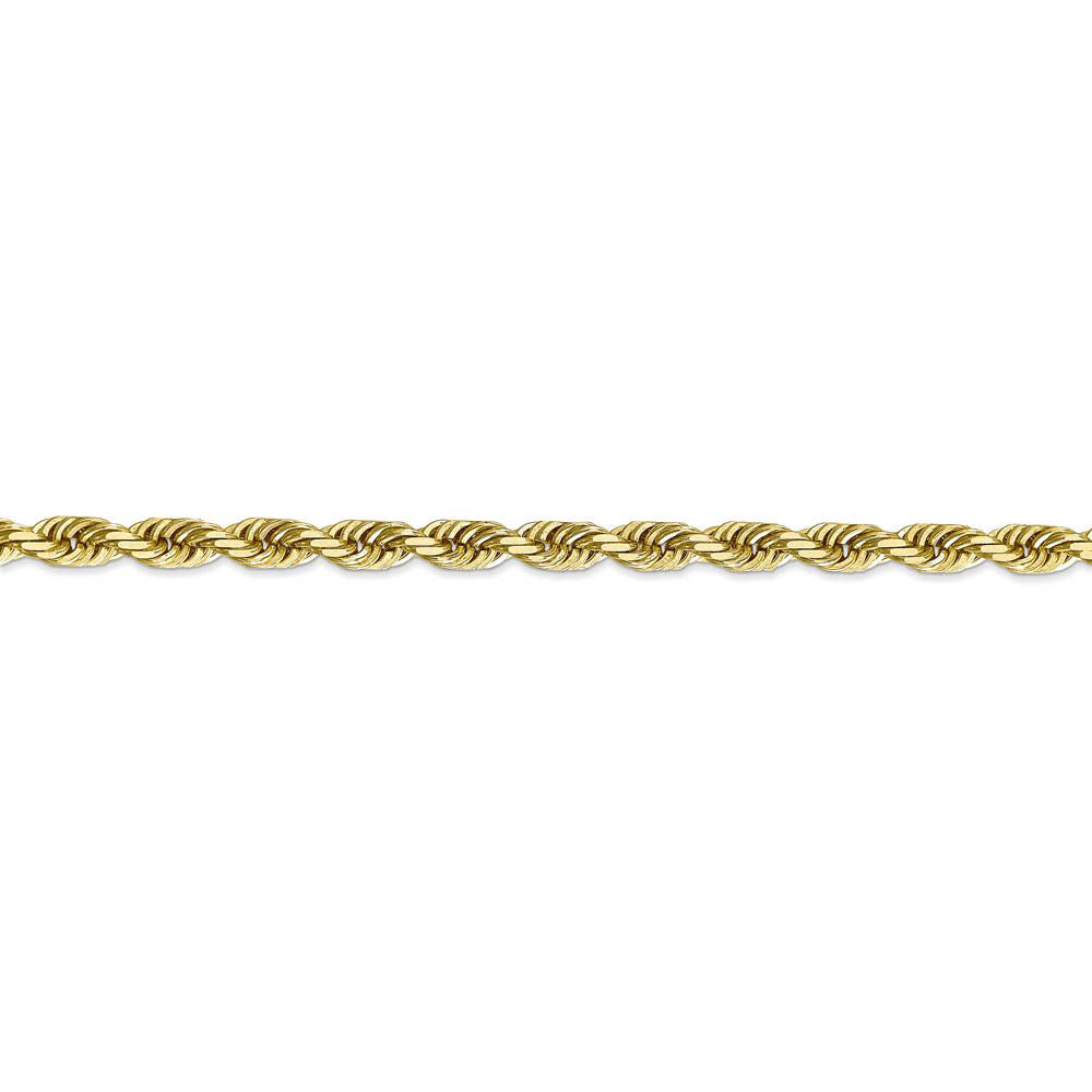 Alternate view of the 5mm 10k Yellow Gold D/C Quadruple Rope Chain Bracelet, 8 Inch by The Black Bow Jewelry Co.