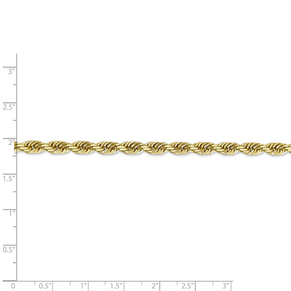 Alternate view of the 5mm 10k Yellow Gold D/C Quadruple Rope Chain Bracelet, 8 Inch by The Black Bow Jewelry Co.