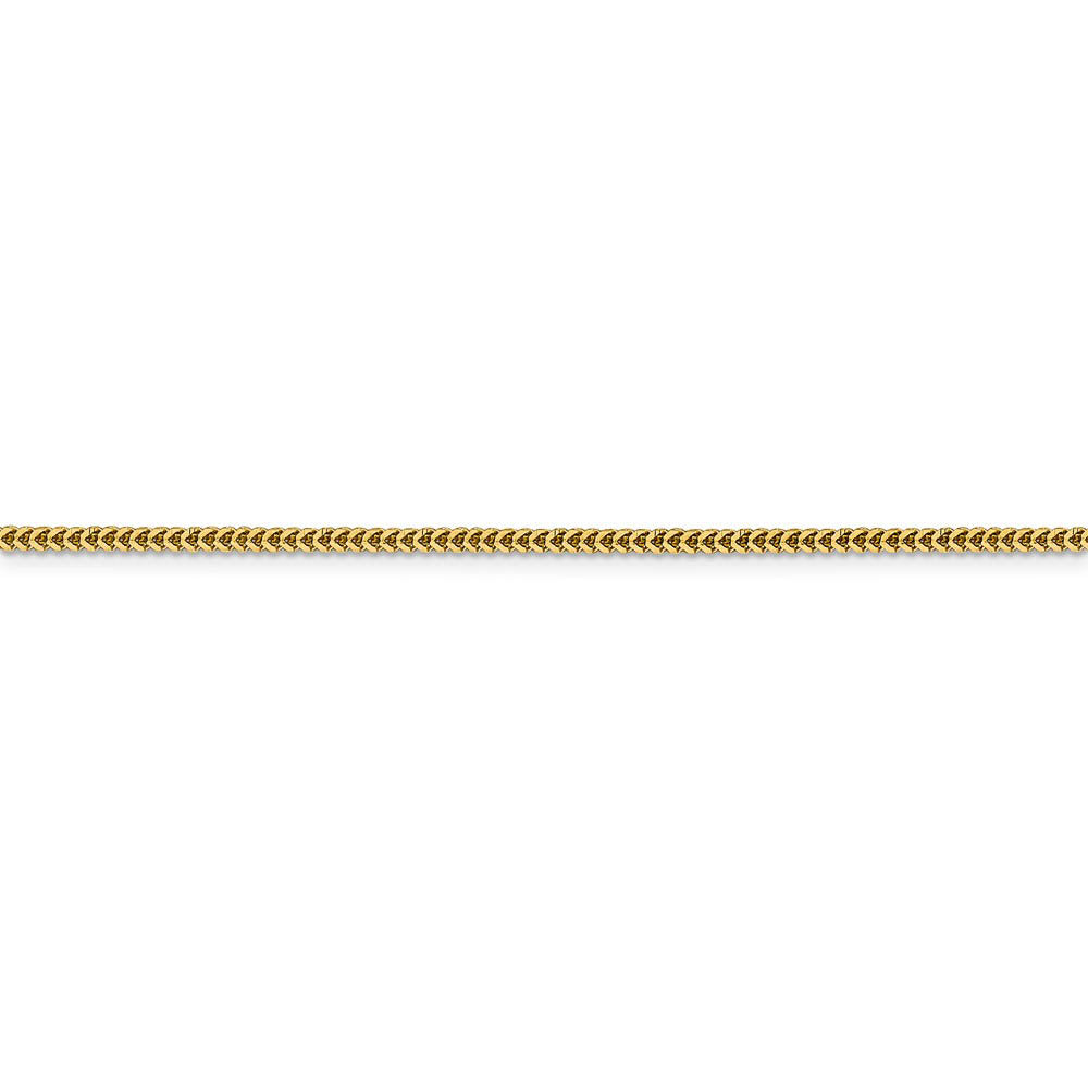Alternate view of the 1.4mm 14k Yellow Gold Solid Franco Chain Bracelet by The Black Bow Jewelry Co.