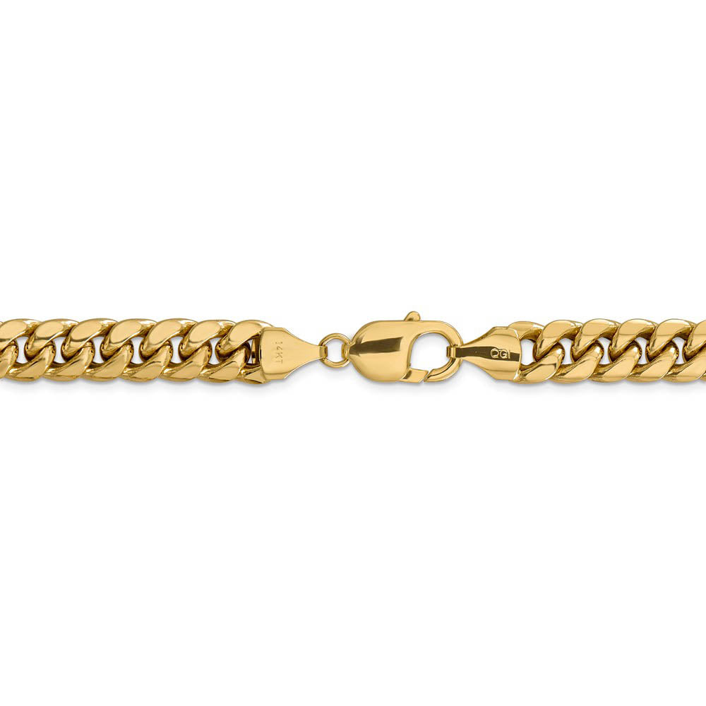 Alternate view of the Men's 9.3mm 14k Yellow Gold Hollow Miami Cuban (Curb) Chain Bracelet by The Black Bow Jewelry Co.