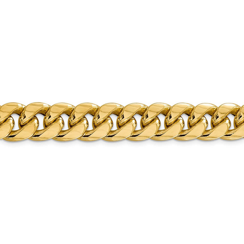 Alternate view of the Men's 12.5mm 14k Yellow Gold Hollow Miami Cuban (Curb) Chain Bracelet by The Black Bow Jewelry Co.