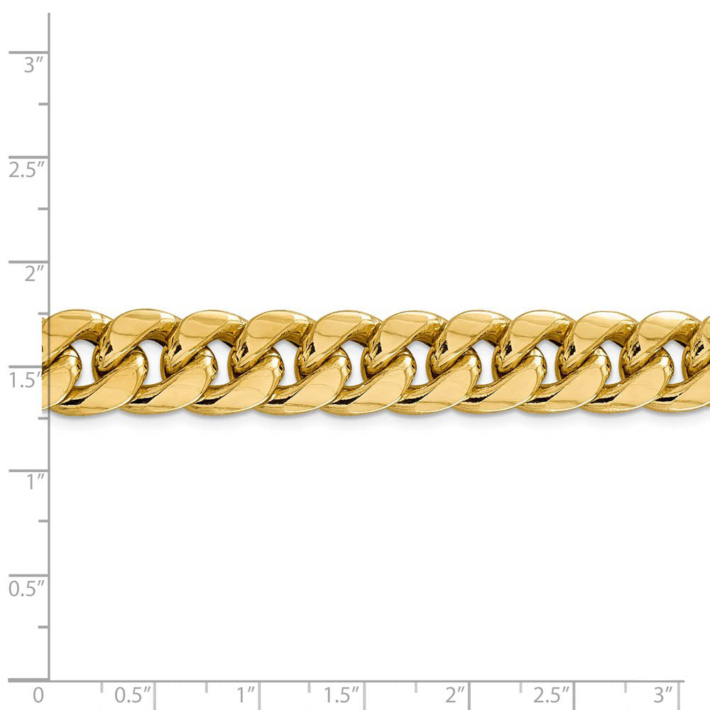 Alternate view of the Men's 12.5mm 14k Yellow Gold Hollow Miami Cuban (Curb) Chain Bracelet by The Black Bow Jewelry Co.