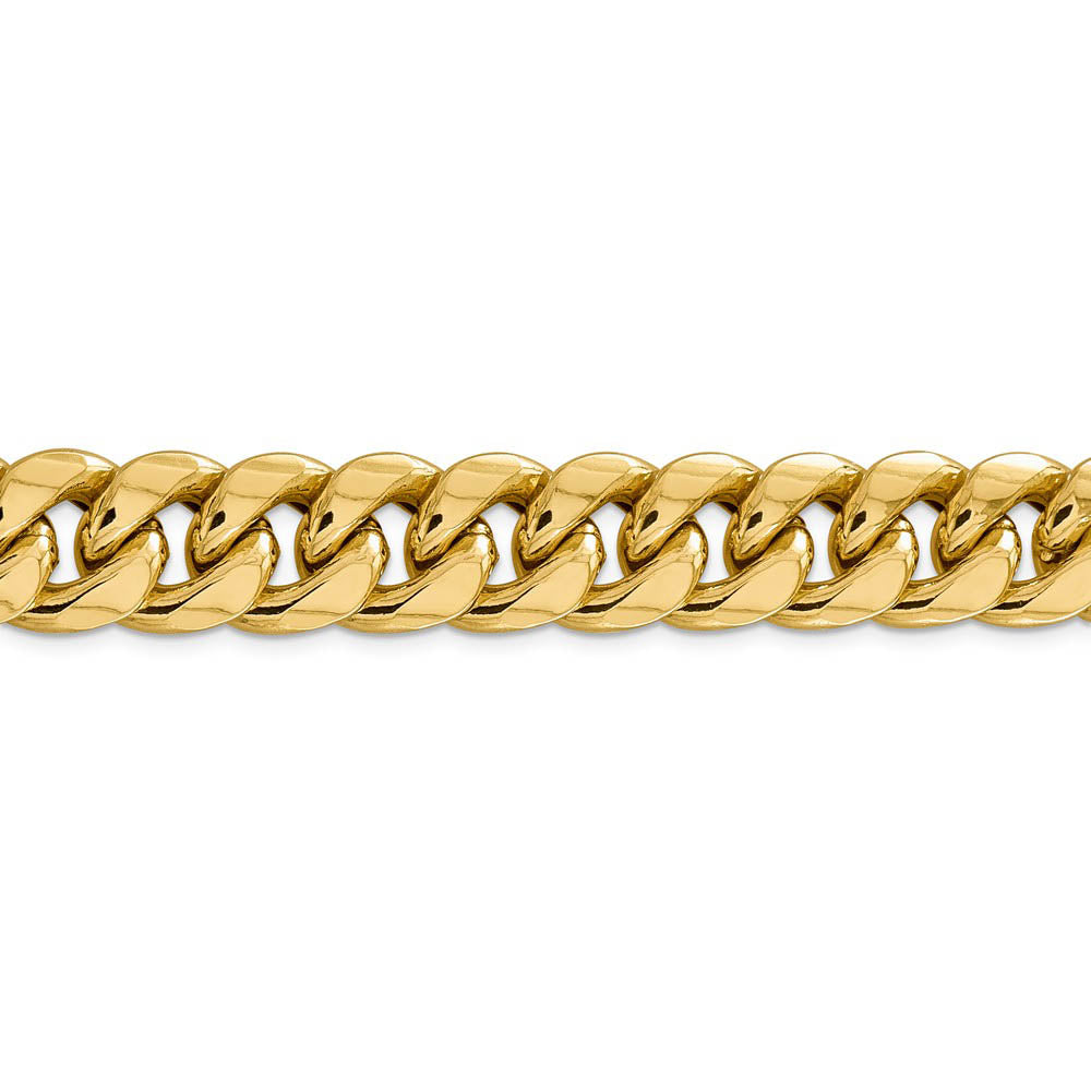 Alternate view of the Men's 15mm 14k Yellow Gold Hollow Miami Cuban (Curb) Chain Bracelet by The Black Bow Jewelry Co.