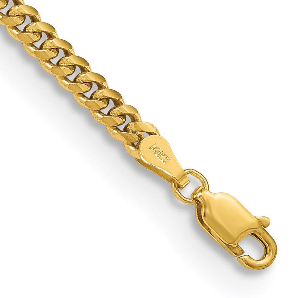 3.5mm 14k Yellow Gold Solid Miami Cuban (Curb) Chain Bracelet, Item B15600 by The Black Bow Jewelry Co.