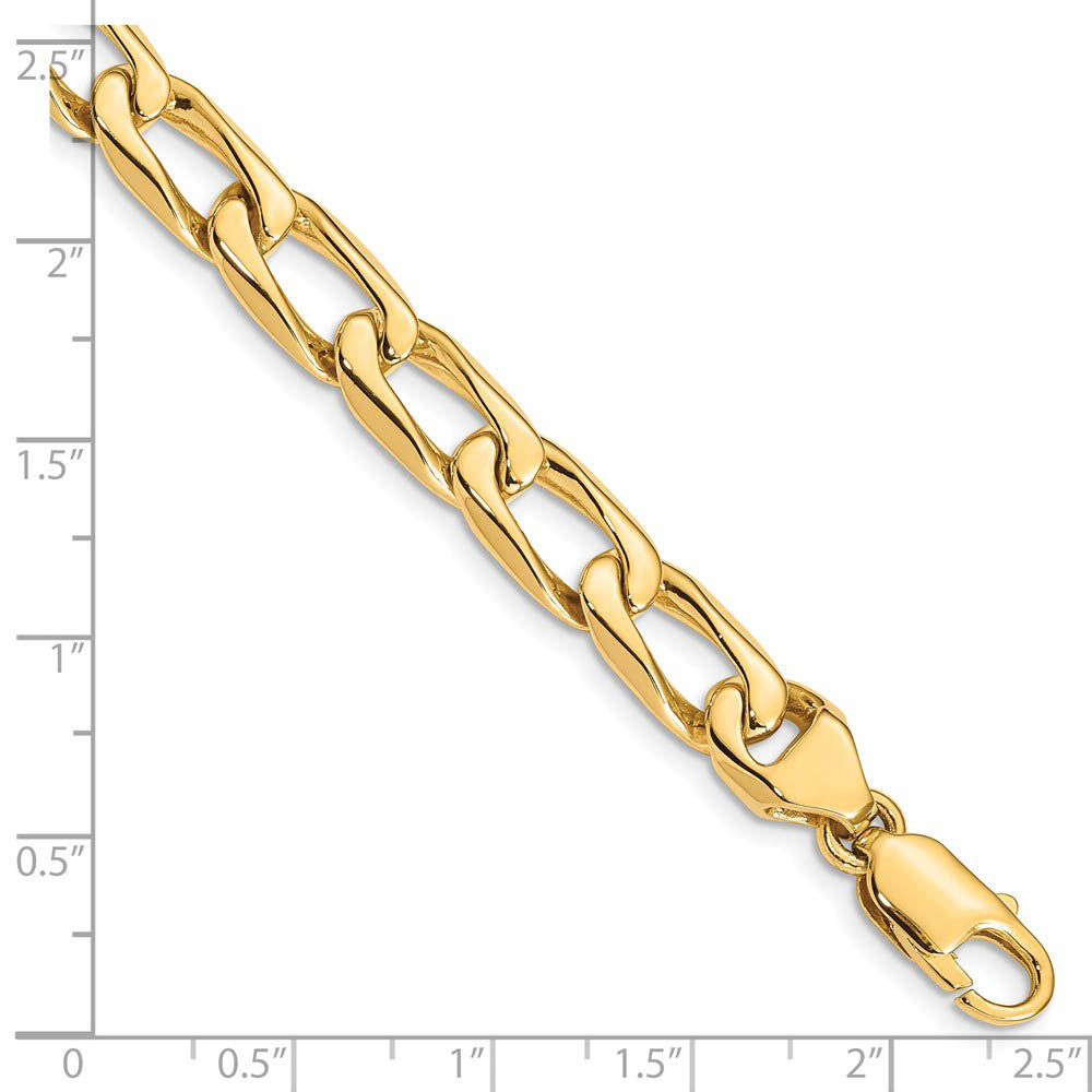 Alternate view of the Men's 14k Yellow Gold, 8.5mm Solid Open Link Chain Bracelet by The Black Bow Jewelry Co.