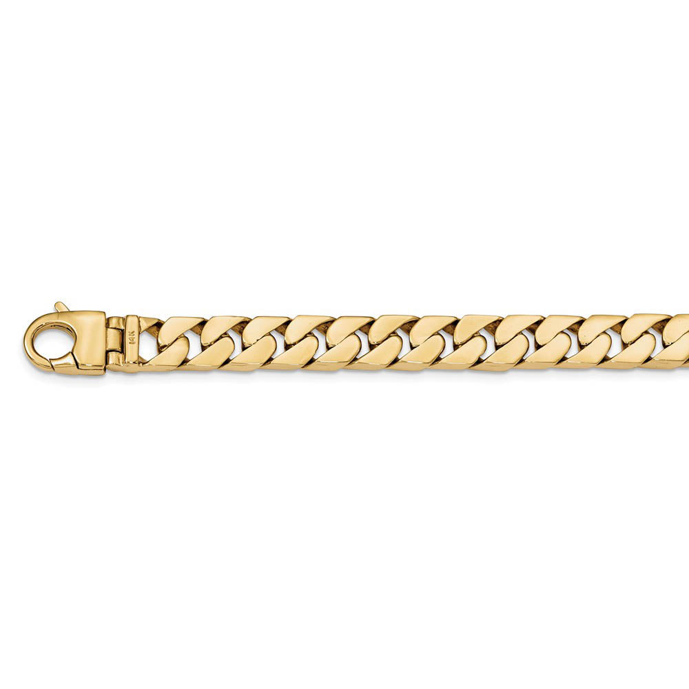 Mens 14k Yellow Gold 10.25mm Half Round Curb Chain Bracelet, 8.25 Inch, Item B15623 by The Black Bow Jewelry Co.