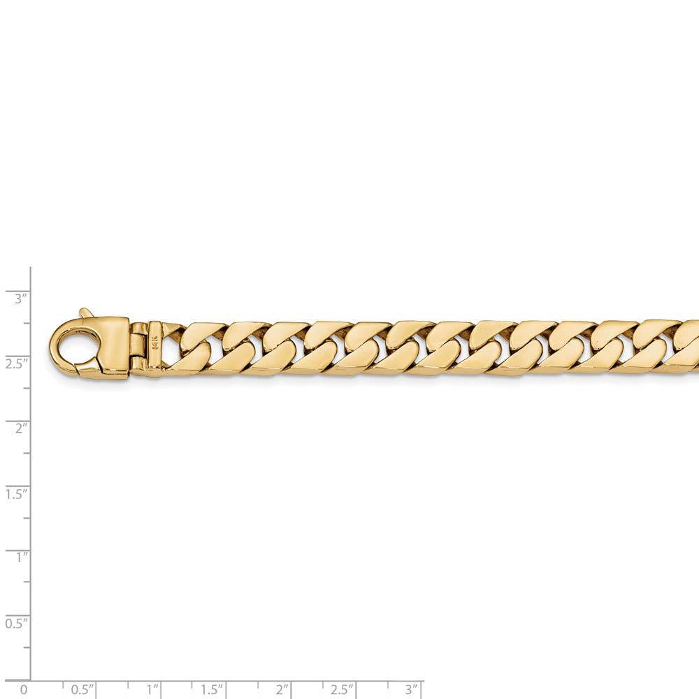 Alternate view of the Mens 14k Yellow Gold 10.25mm Half Round Curb Chain Bracelet, 8.25 Inch by The Black Bow Jewelry Co.