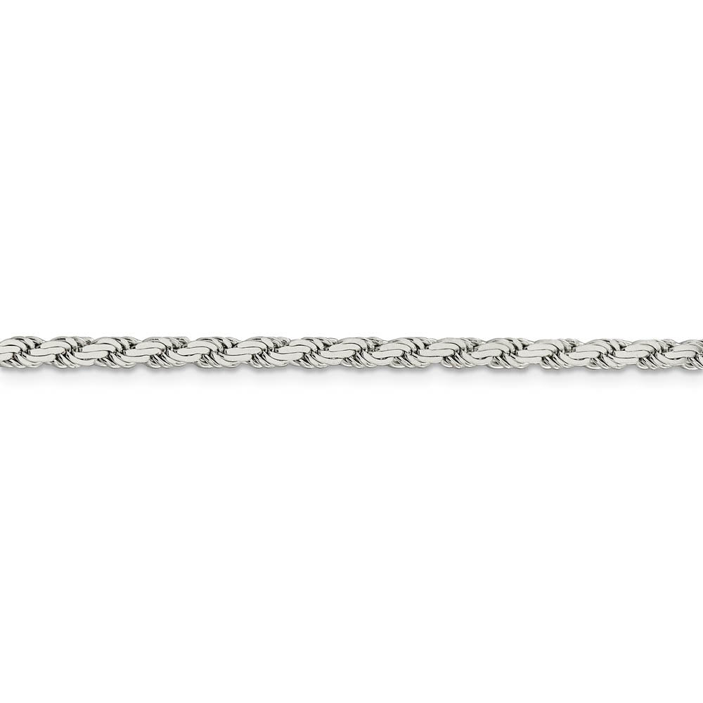 Alternate view of the 3mm Sterling Silver Solid Flat Rope Chain Bracelet by The Black Bow Jewelry Co.