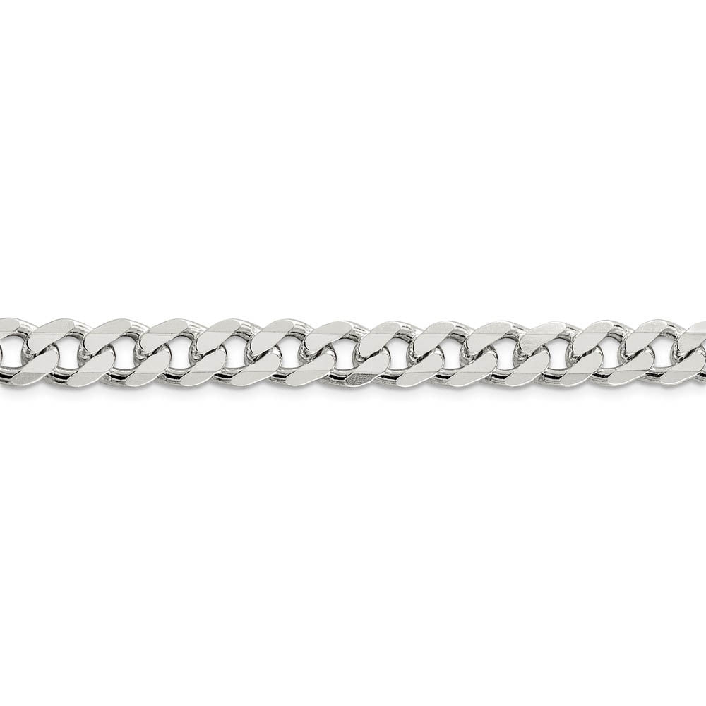 Alternate view of the Men's 9mm Sterling Silver Solid Pave Curb Chain Bracelet by The Black Bow Jewelry Co.
