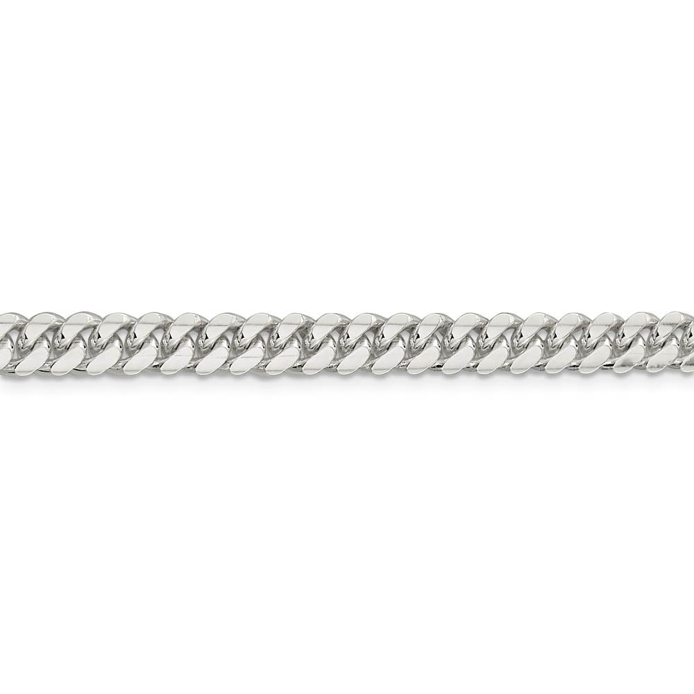 Alternate view of the Men's 6.5mm Sterling Silver Solid Domed Curb Chain Bracelet by The Black Bow Jewelry Co.