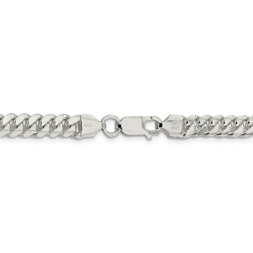 Alternate view of the Men's 6.5mm Sterling Silver Solid Domed Curb Chain Bracelet by The Black Bow Jewelry Co.