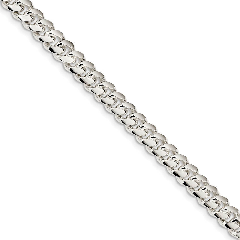 Men's 7.75mm Sterling Silver Solid Domed Curb Chain Bracelet, Item B15681 by The Black Bow Jewelry Co.