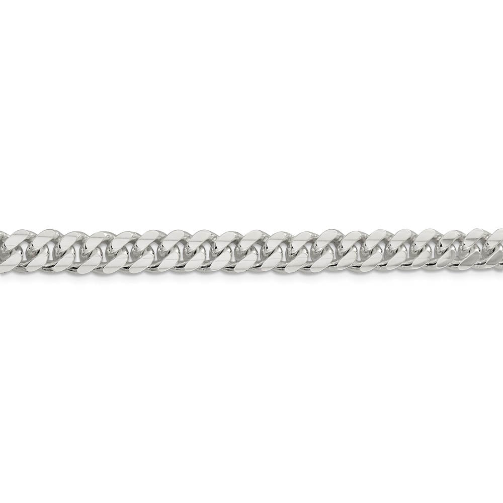 Alternate view of the Men's 7.75mm Sterling Silver Solid Domed Curb Chain Bracelet by The Black Bow Jewelry Co.