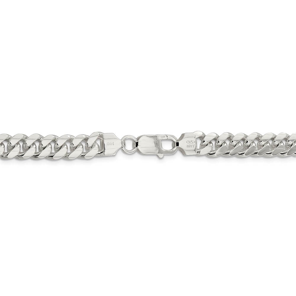 Alternate view of the Men's 7.75mm Sterling Silver Solid Domed Curb Chain Bracelet by The Black Bow Jewelry Co.