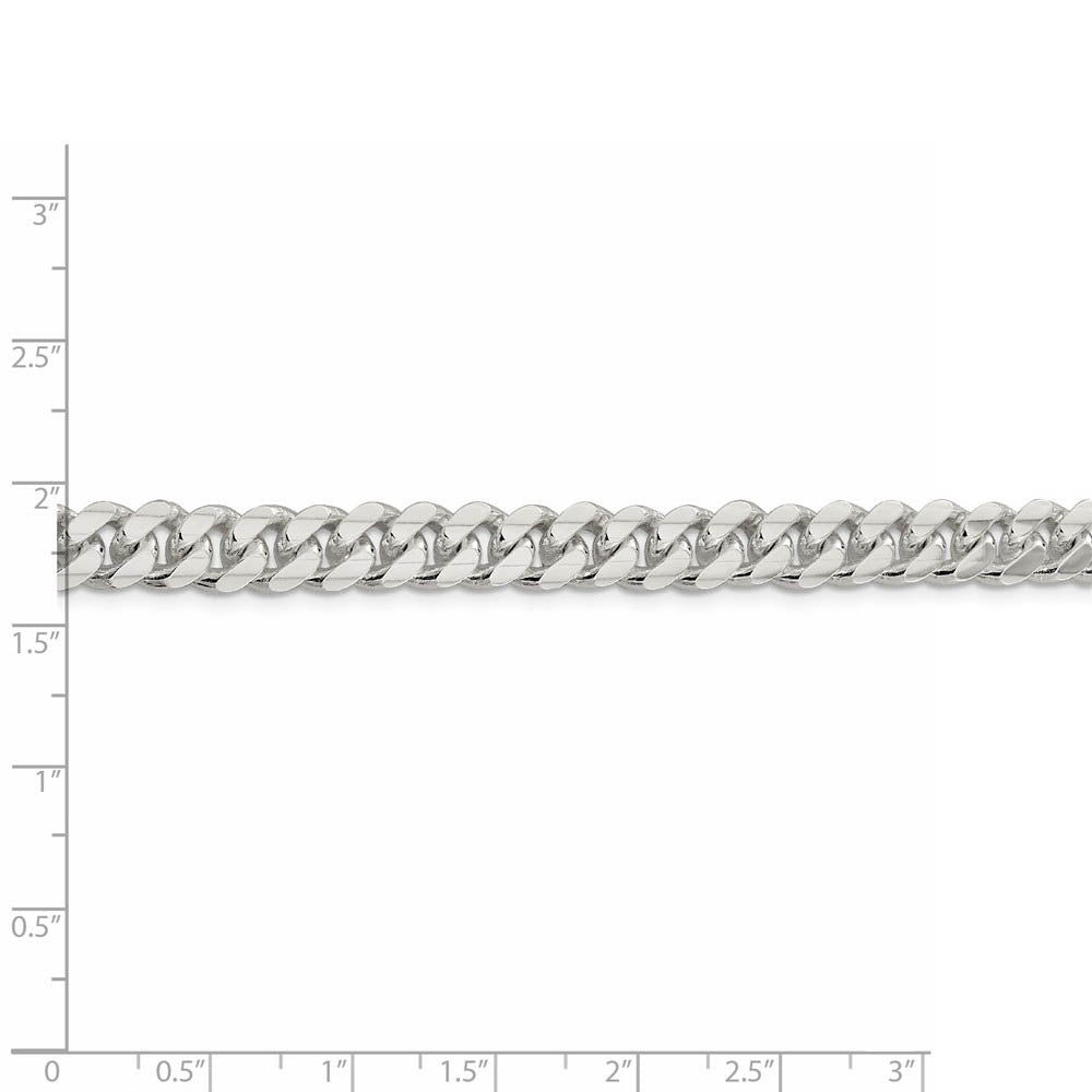 Alternate view of the Men's 7.75mm Sterling Silver Solid Domed Curb Chain Bracelet by The Black Bow Jewelry Co.