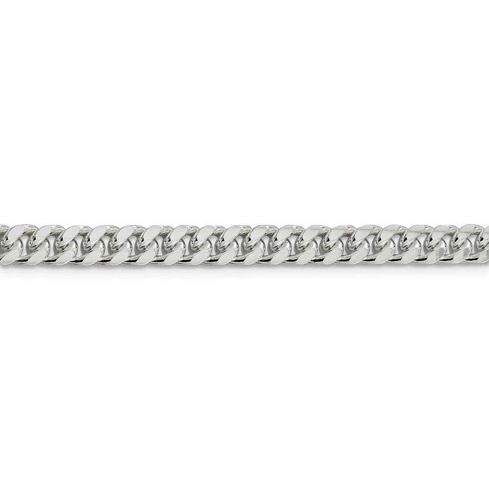 Alternate view of the 6mm Sterling Silver Solid D/C Domed Curb Chain Bracelet by The Black Bow Jewelry Co.