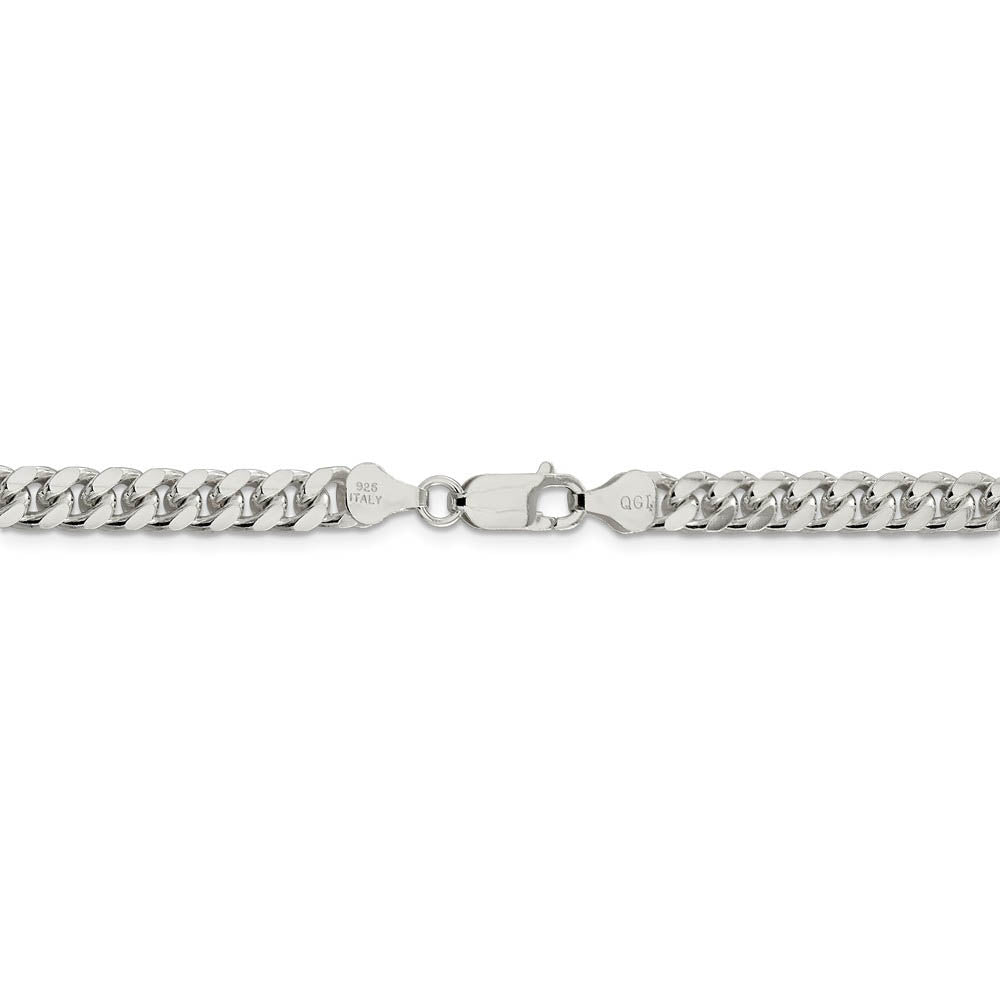 Alternate view of the 6mm Sterling Silver Solid D/C Domed Curb Chain Bracelet by The Black Bow Jewelry Co.