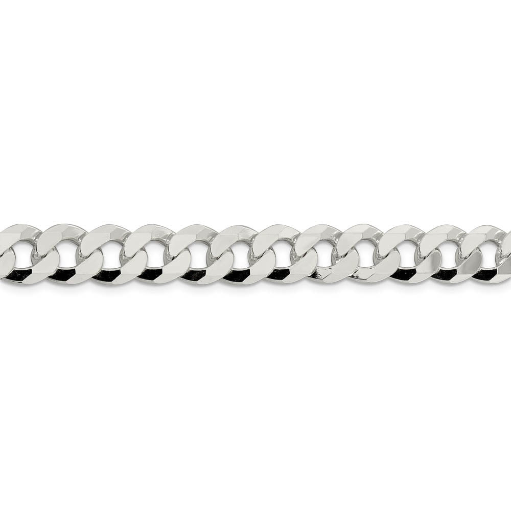 Alternate view of the Men's 10.5mm Sterling Silver Solid Beveled Curb Chain Bracelet by The Black Bow Jewelry Co.
