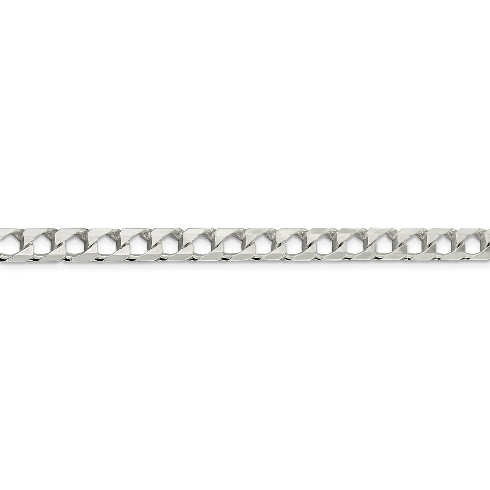 Alternate view of the Men's 6.25mm Sterling Silver Flat Square Curb Chain Bracelet by The Black Bow Jewelry Co.