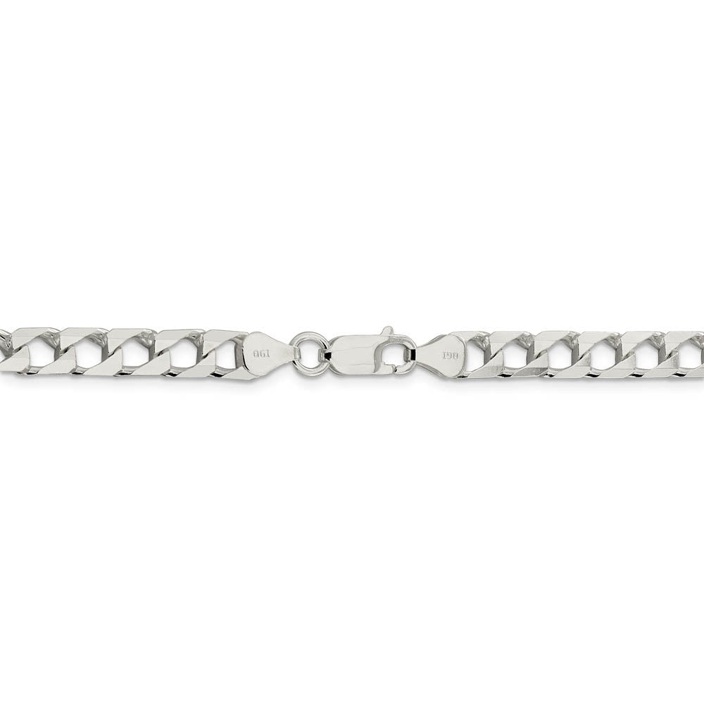 Alternate view of the Men's 6.25mm Sterling Silver Flat Square Curb Chain Bracelet by The Black Bow Jewelry Co.