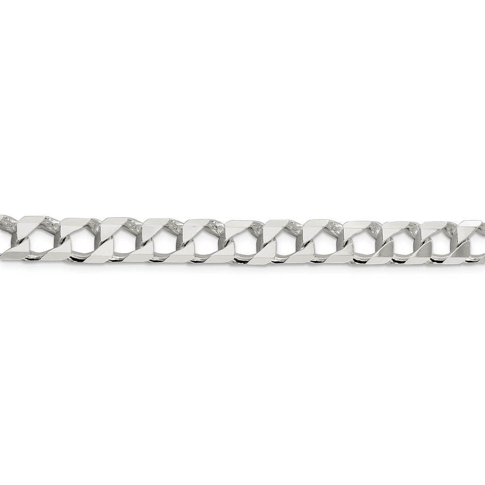 Alternate view of the Men's 8.5mm Sterling Silver Flat Square Curb Chain Bracelet by The Black Bow Jewelry Co.