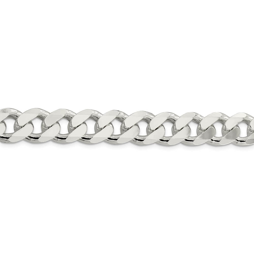 Alternate view of the Men's 13mm Sterling Silver Solid Curb Chain Bracelet by The Black Bow Jewelry Co.
