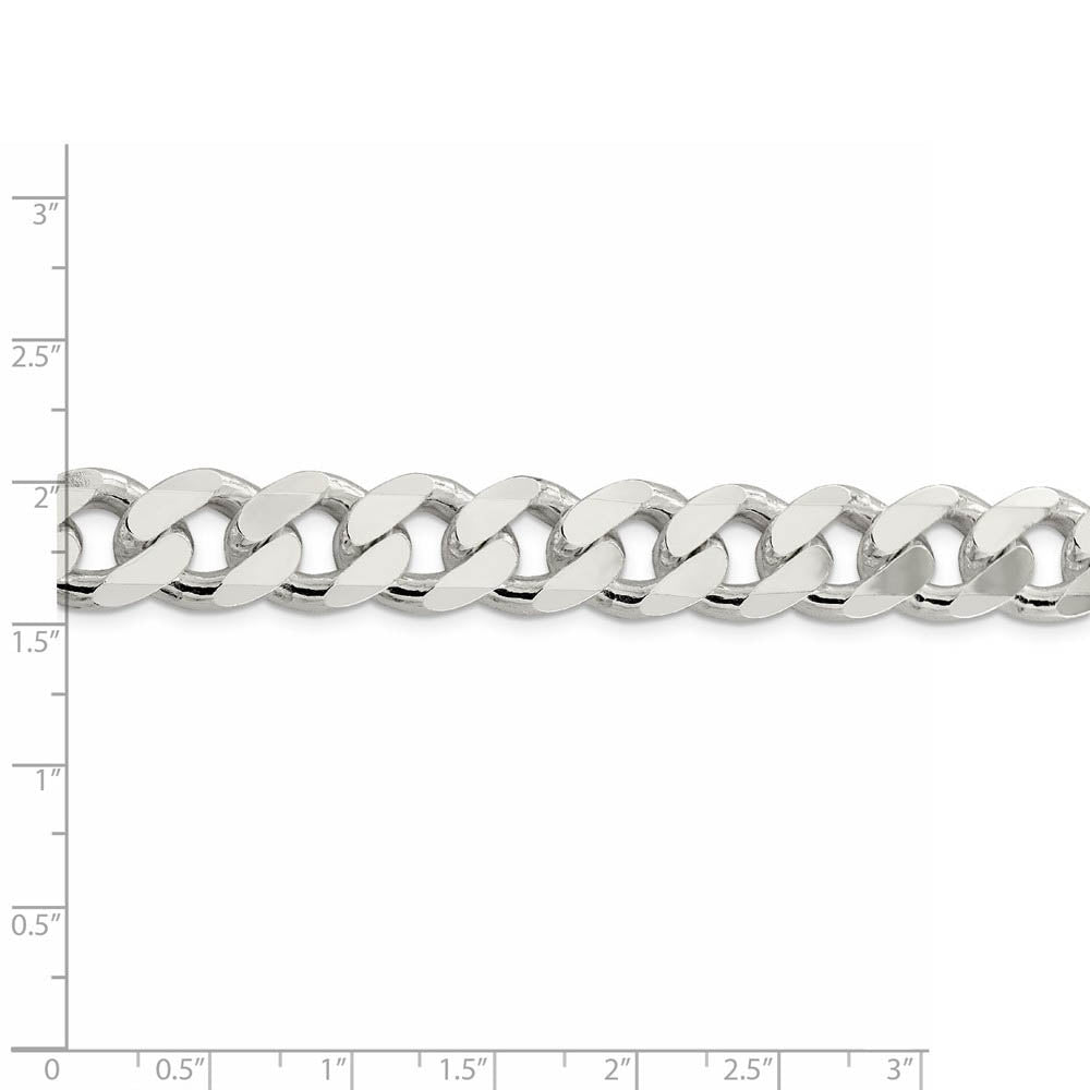 Alternate view of the Men's 13mm Sterling Silver Solid Curb Chain Bracelet by The Black Bow Jewelry Co.